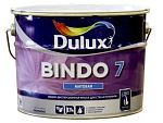 Краска Dulux Bindo 7 для стен и потолков, износостойкая,  мат. белая, BW, 1л