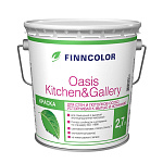 Краска "OASIS KITCHEN&GALLERY" для стен и потолков особо устойч. к мытью, 2,7л FINNCOLOR