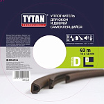 Уплотнитель Tytan Professional для окон и дверей D 40м*14мм*12мм, белый (70319)
