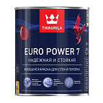 Краска EURO POWER-7 моющаяся для стен и потолков мат. база С, 0.9л TIKKURILA