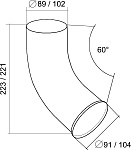 Колено стока  90мм, RAL9005, GL