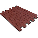 Плита бетонная тротуарная "Прямоугольник Лайн"/красная,гладкая 40 мм Artstein