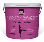 Штукатурка готовая декор. Crystal Pasta Bergauf камешковая (зерно 1-1,5 мм) белая , 25 кг