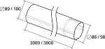 Труба круглая  90мм 3м RAL9005, GL
